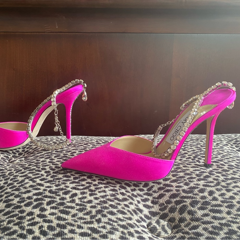 Jimmy Choo Saeda 100 fuscia heels 38 - Picture 4 of 11